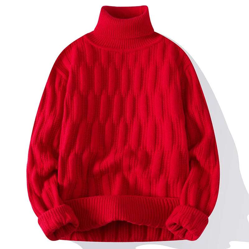 Pulover Jacquard Arvello cu Guler Înalt