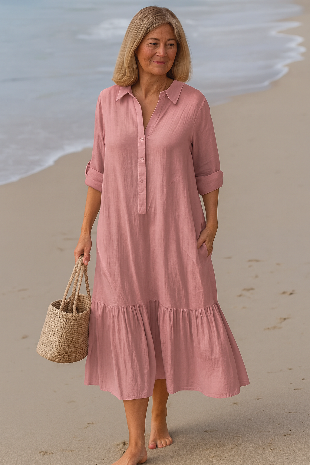 Sofia – Rochie cu Guler & Satin Vaporos
