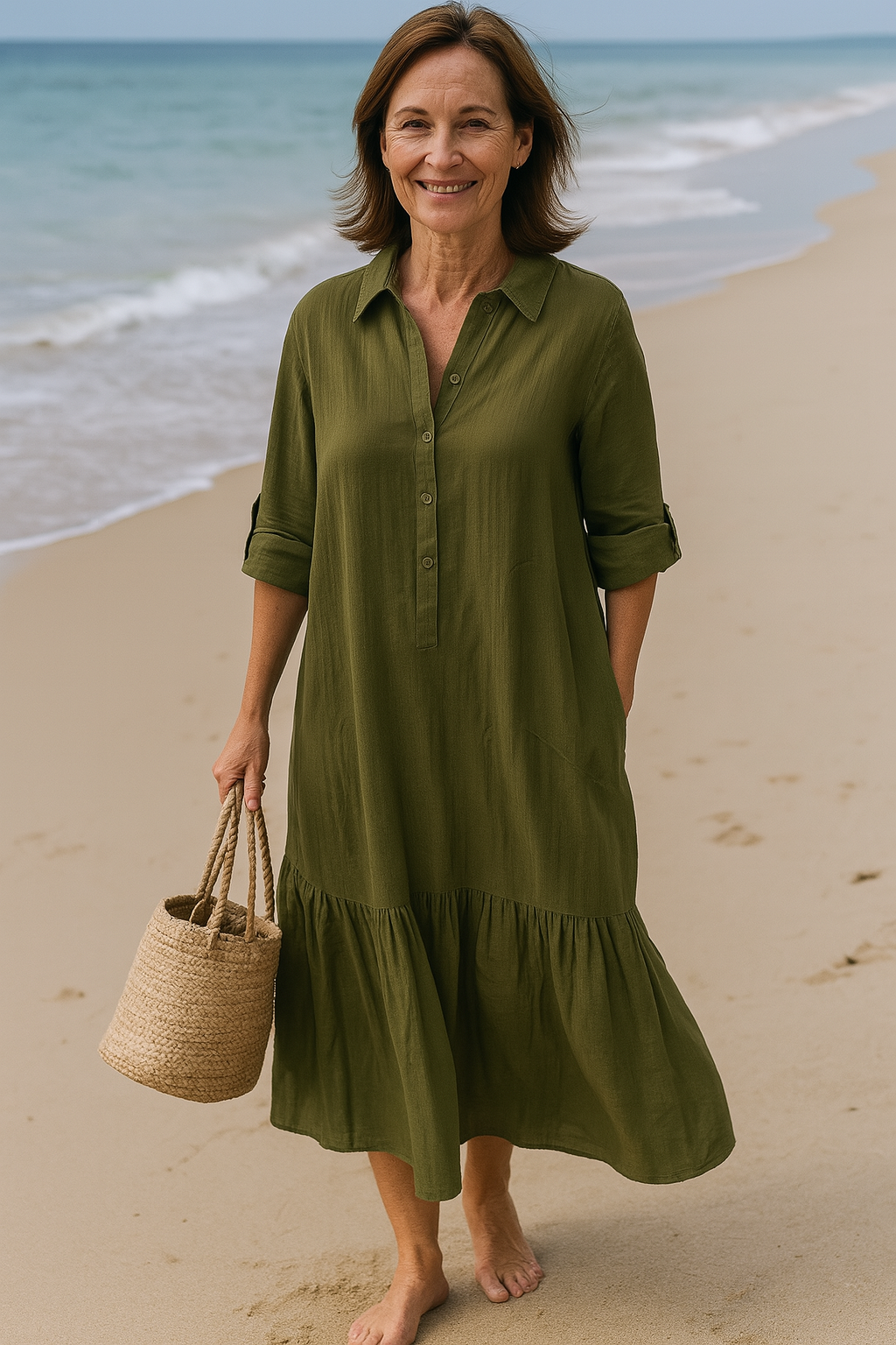 Sofia – Rochie cu Guler & Satin Vaporos