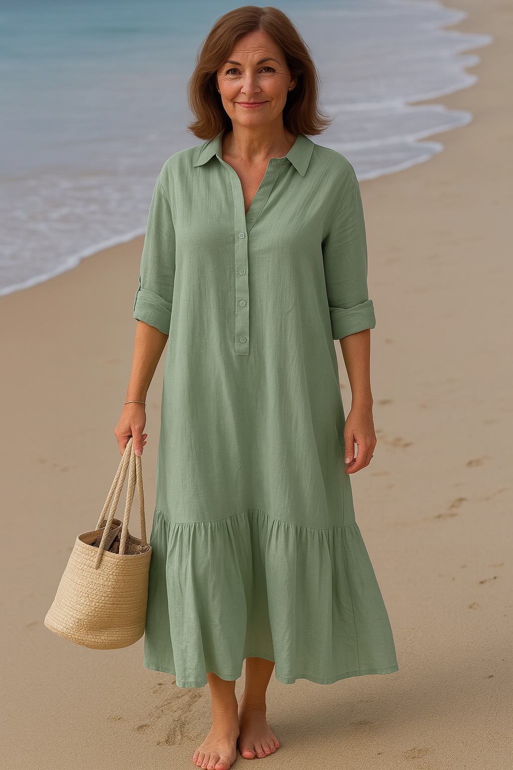 Sofia – Rochie cu Guler & Satin Vaporos