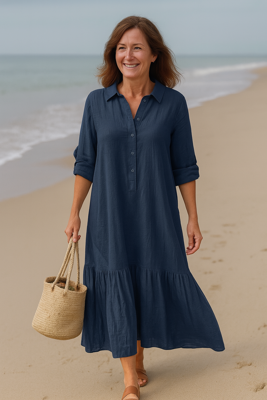 Sofia – Rochie cu Guler & Satin Vaporos