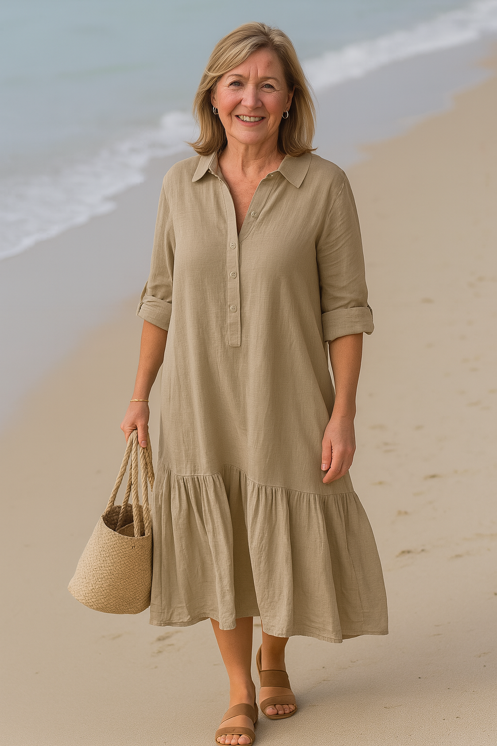 Sofia – Rochie cu Guler & Satin Vaporos