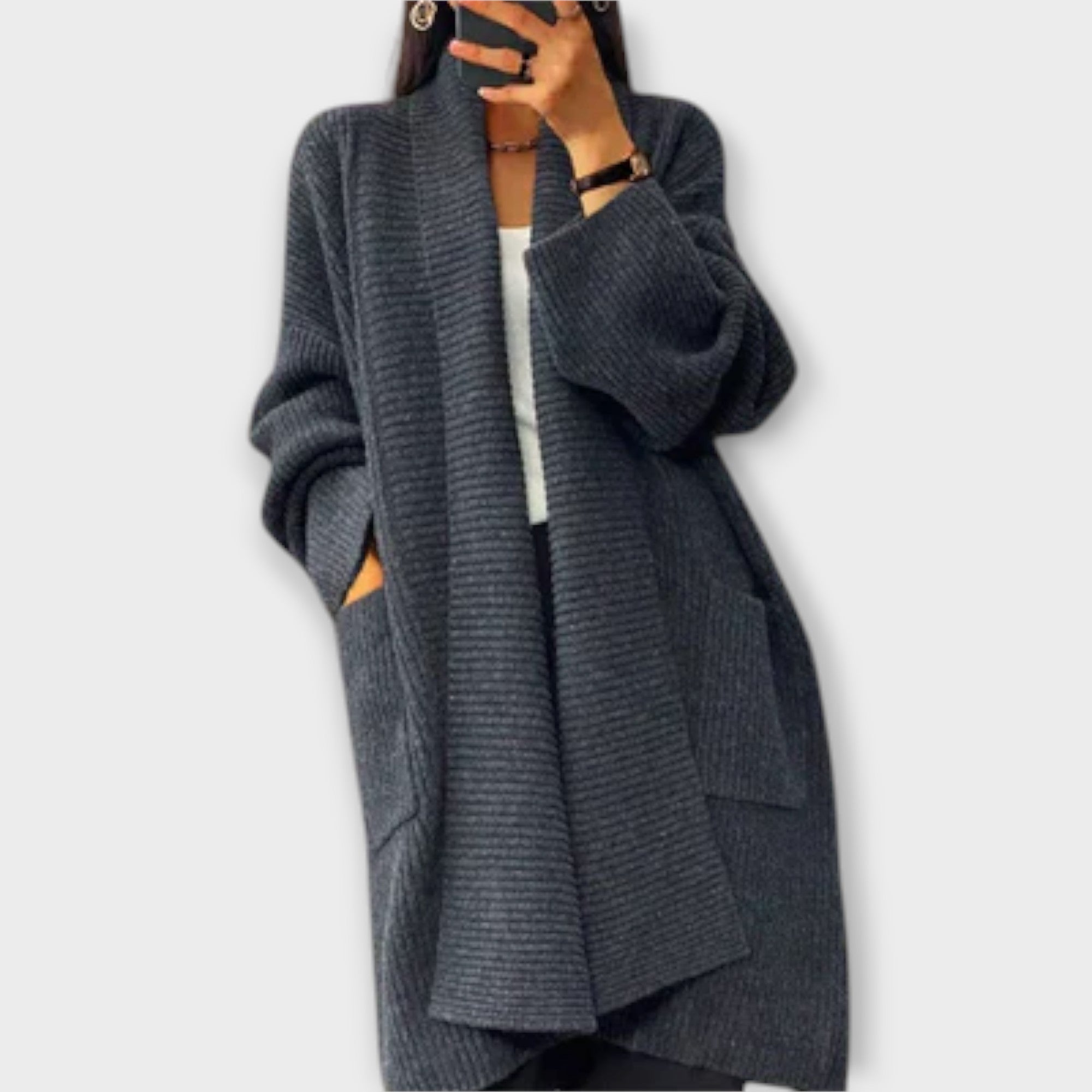 Euphemia - Cardigan Tricotat Lung
