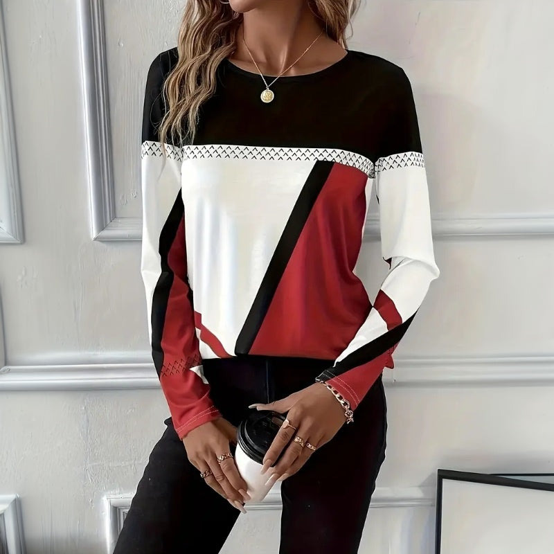 Tricou Casual Cu Blocuri De Culori