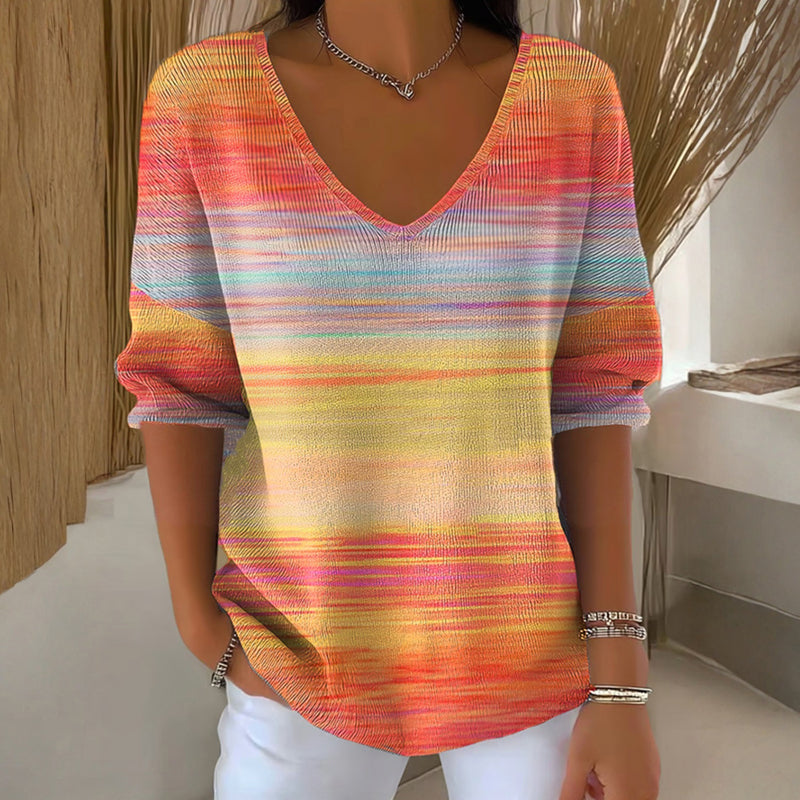 【Manșe Lungii】Tricou Casual Gradient