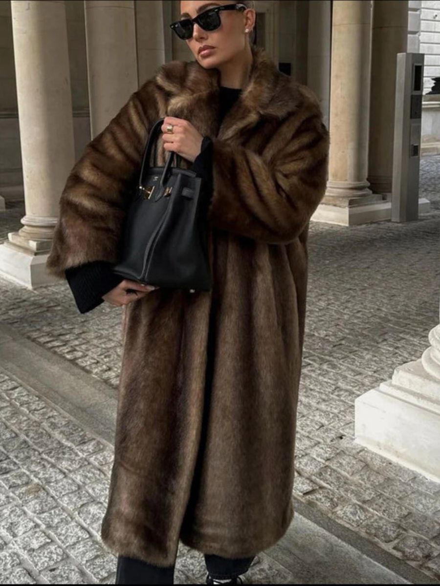 Isabella - Palton lung din piele