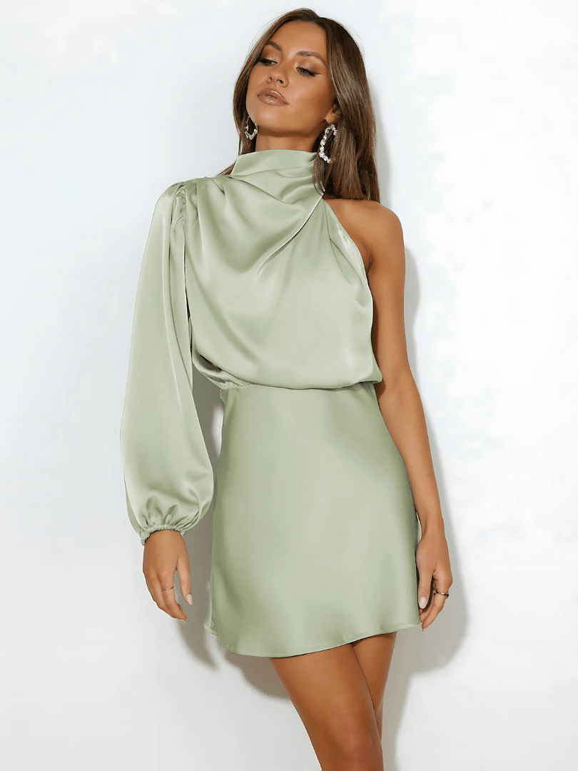 Eline | Rochie de umăr din satin