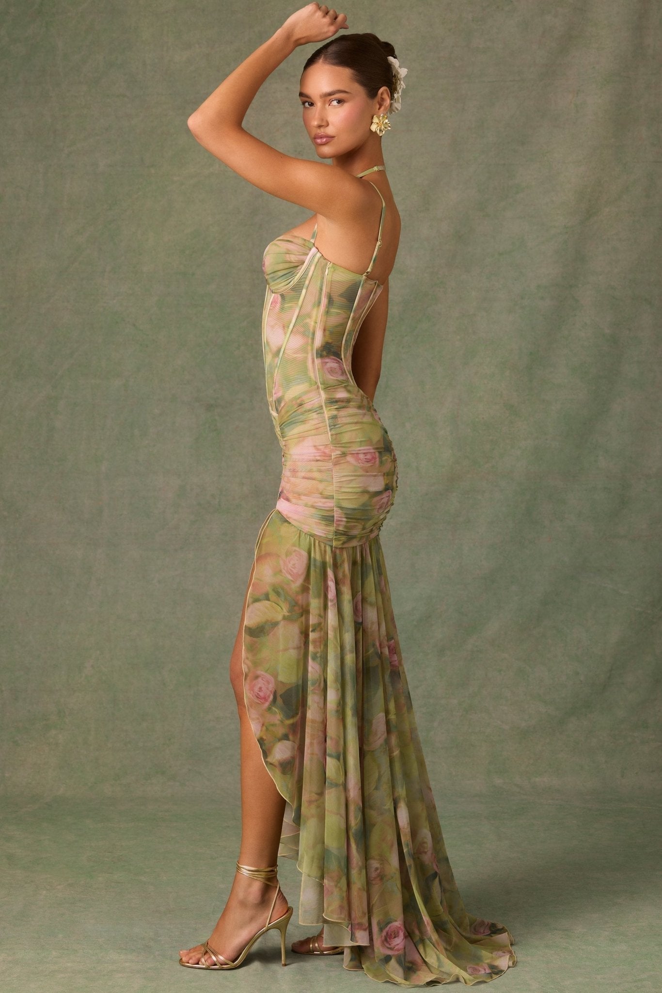 Esmeralda | Rochie Bodycon Asimetrică cu Volane