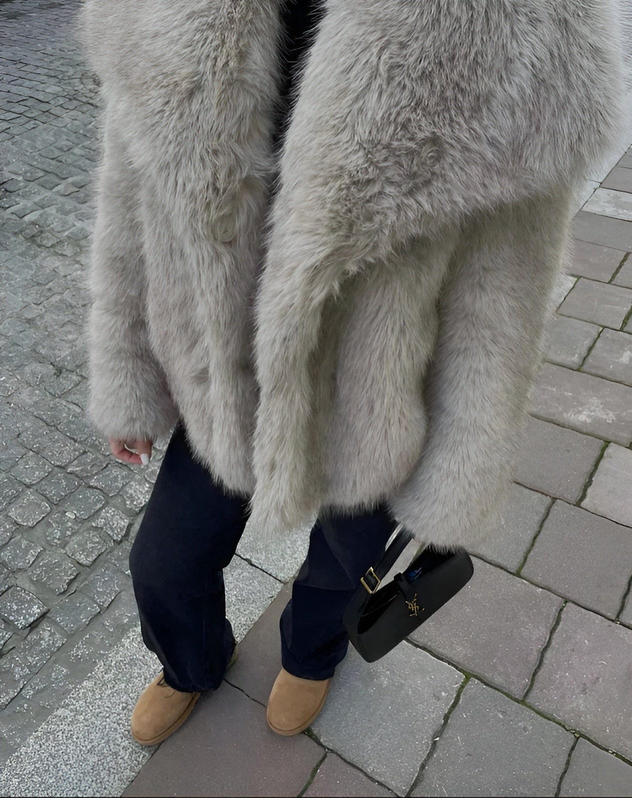 Camila - Palton din blană cu guler tip rever