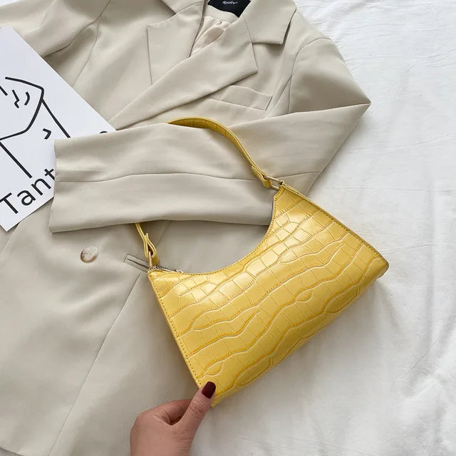 Tilly™ | Geantă de umăr strălucitoare cu motiv de aligator