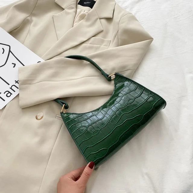 Tilly™ | Geantă de umăr strălucitoare cu motiv de aligator