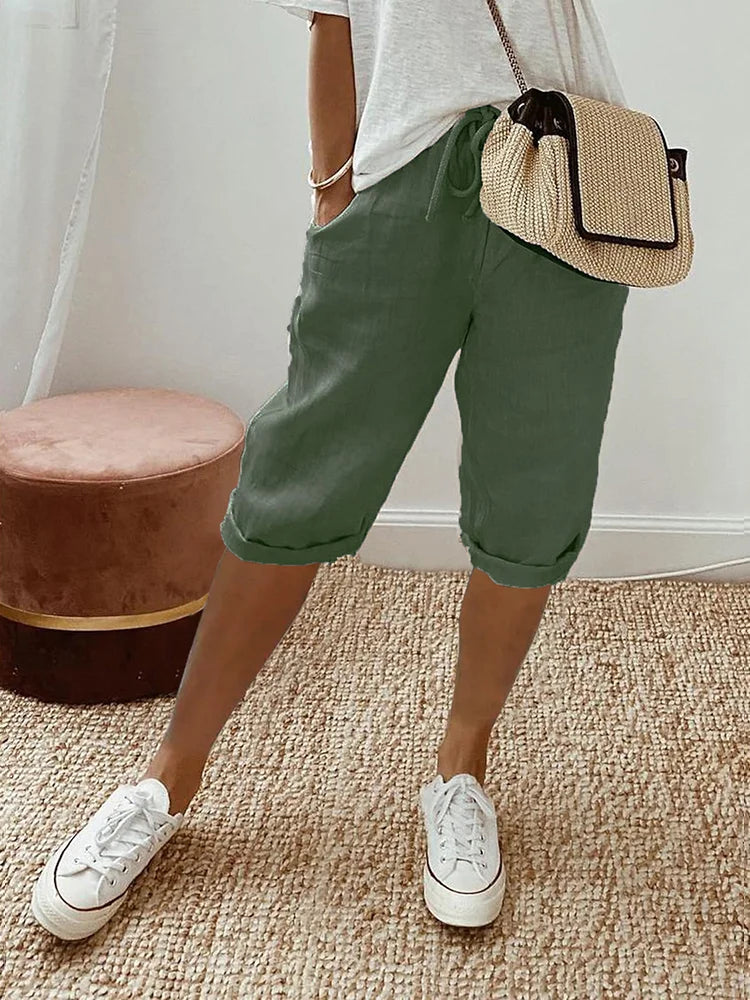 EMMA™ - Pantaloni pentru femei din bumbac și in