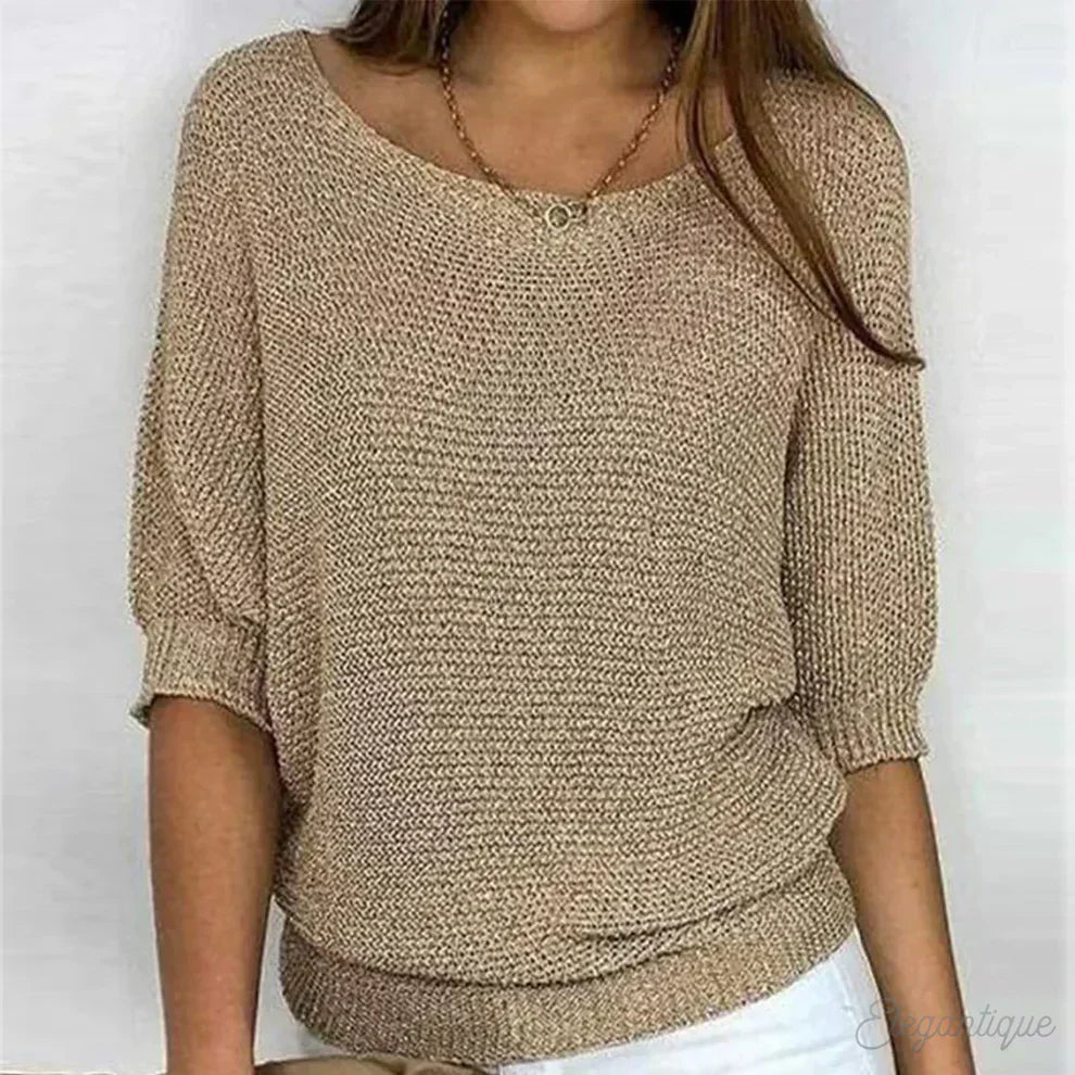 Pulover Demi Mâneci Casual din Bumbac