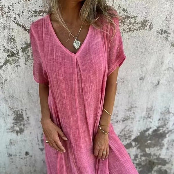 Rochie Relaxată cu Decolteu în V