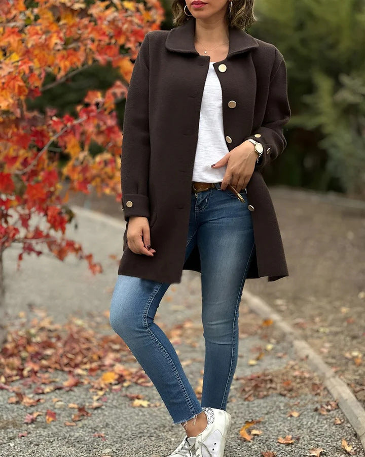 MOANA | Palton Oversized Clasic cu Detalii în Formă de Fundiță