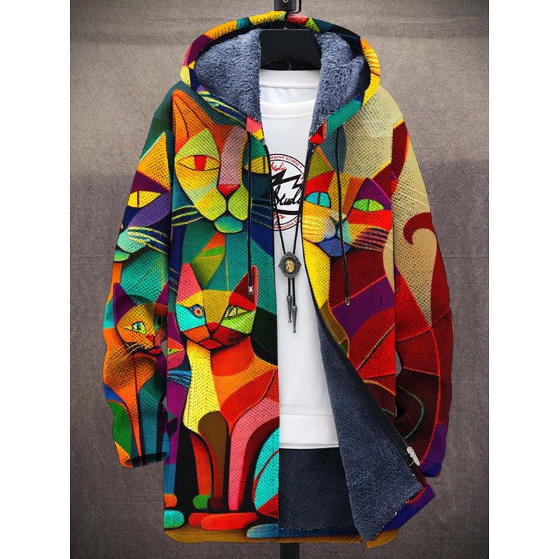 Flavia | Hanorac Abstract cu Pisici