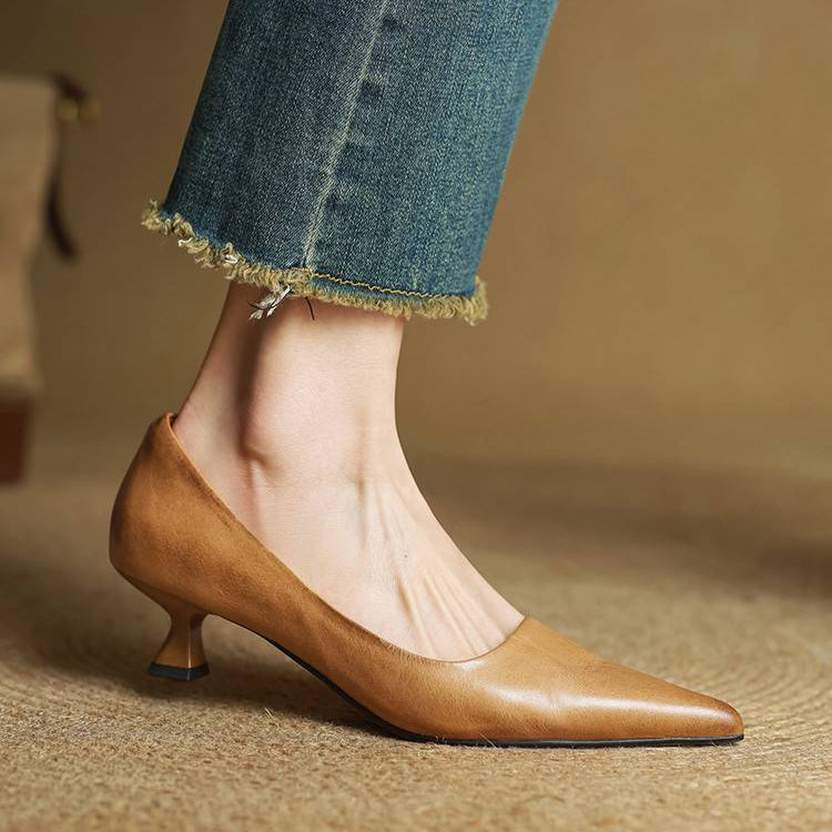 Anok™ Pantofi cu Toc din Piele Naturală
