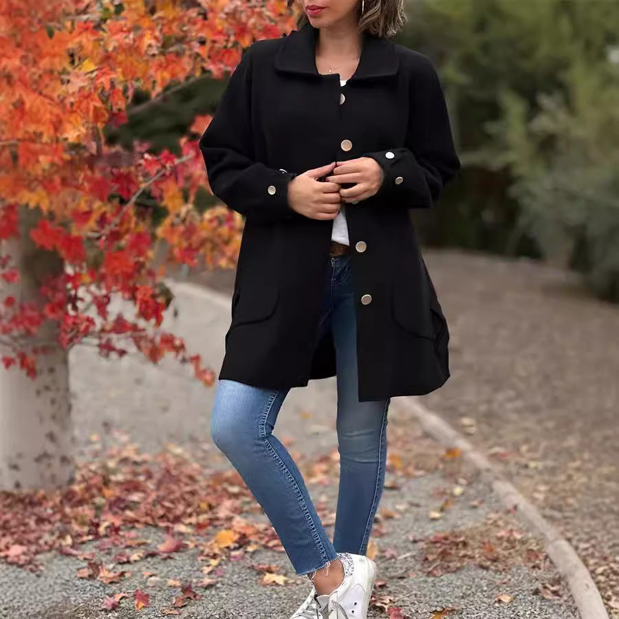 MOANA | Palton Oversized Clasic cu Detalii în Formă de Fundiță