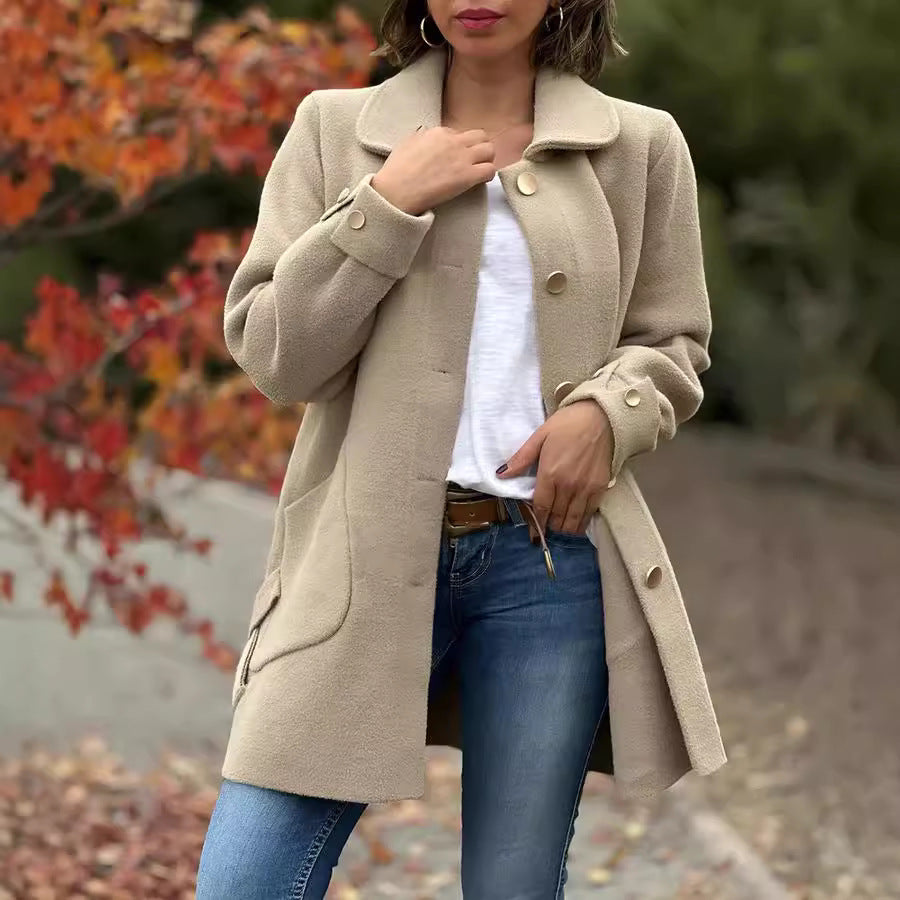 MOANA | Palton Oversized Clasic cu Detalii în Formă de Fundiță