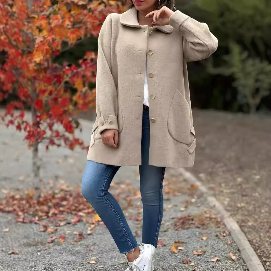 MOANA | Palton Oversized Clasic cu Detalii în Formă de Fundiță