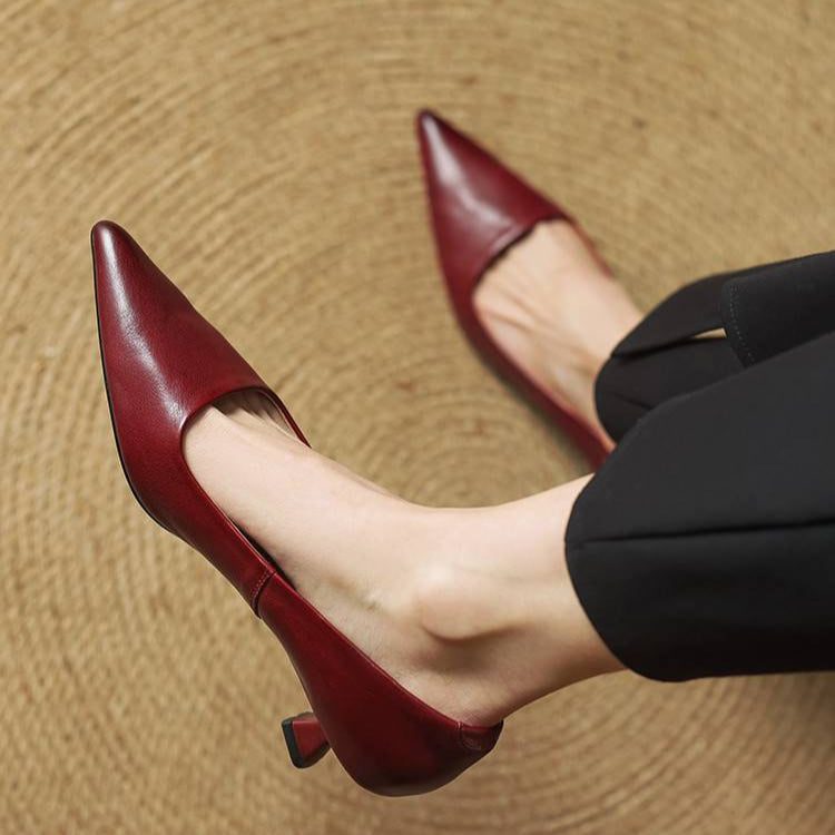 Anok™ Pantofi cu Toc din Piele Naturală