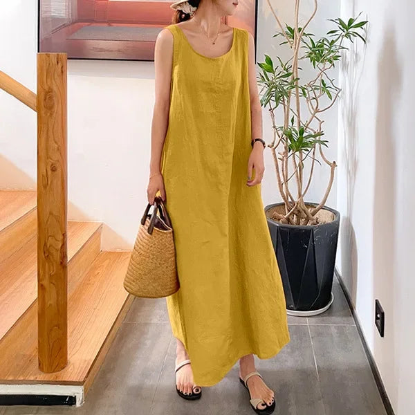 Sofia – Salopetă de Vară Relaxată fără Mâneci cu Stil Minimalist