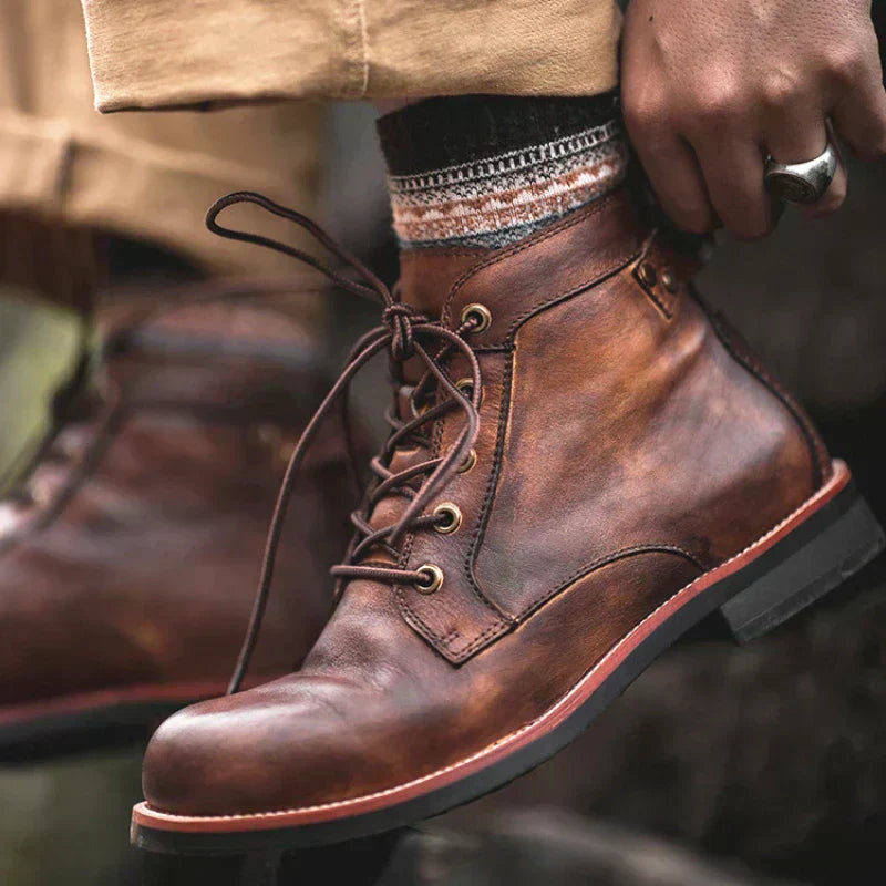 Fanum | Botine pentru Bărbați cu Vârf Rotund Retro