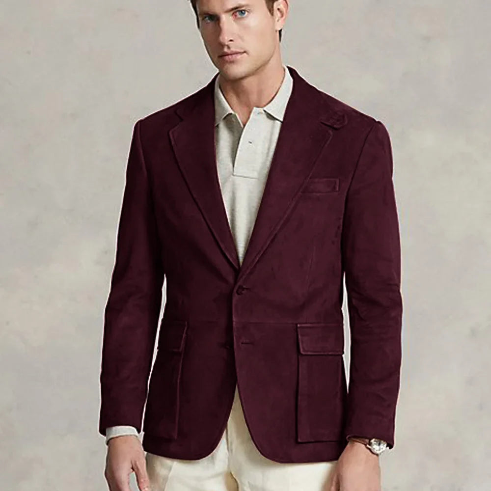 Marc - Blazer din daim casual, confort optim pentru deplasările dvs., design slim trendy, cea mai bine vândută 2023.