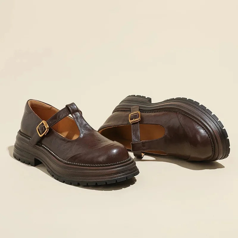 Chiara | Pantofi Eleganți Mary Jane din Piele de Înaltă Calitate
