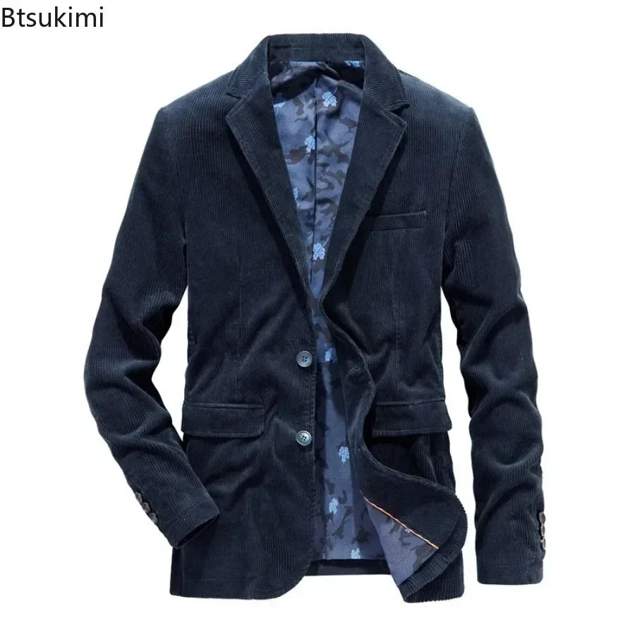 Jean - Eleganță atemporală: Jachetă din catifea pentru bărbați, ideală pentru primăvară și toamnă. Stil casual și ajustat, perfectă pentru afaceri sau ieșiri.