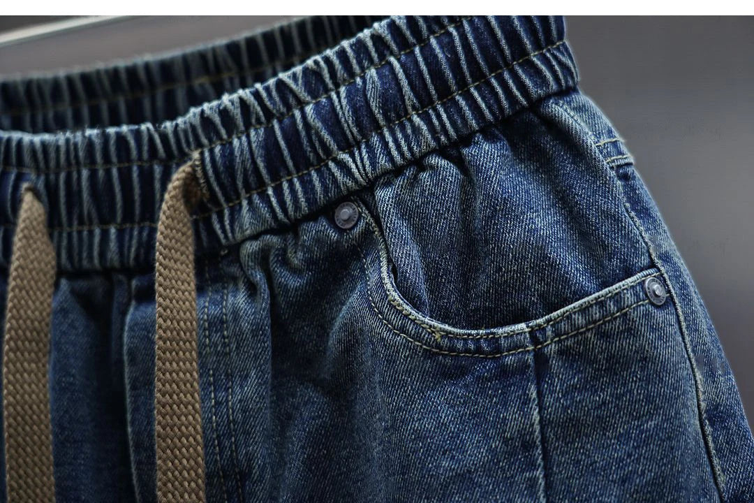 Laurent™ | Pantaloni Baggy din Denim cu Curea