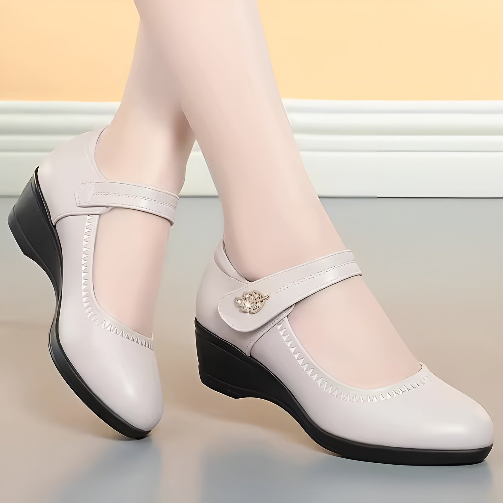 Élina-Rose™ | Pantofi Moi din Piele PU