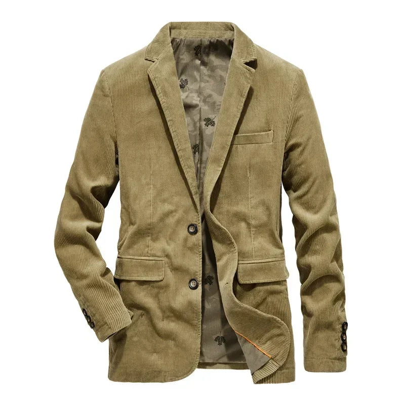 Jean - Eleganță atemporală: Jachetă din catifea pentru bărbați, ideală pentru primăvară și toamnă. Stil casual și ajustat, perfectă pentru afaceri sau ieșiri.