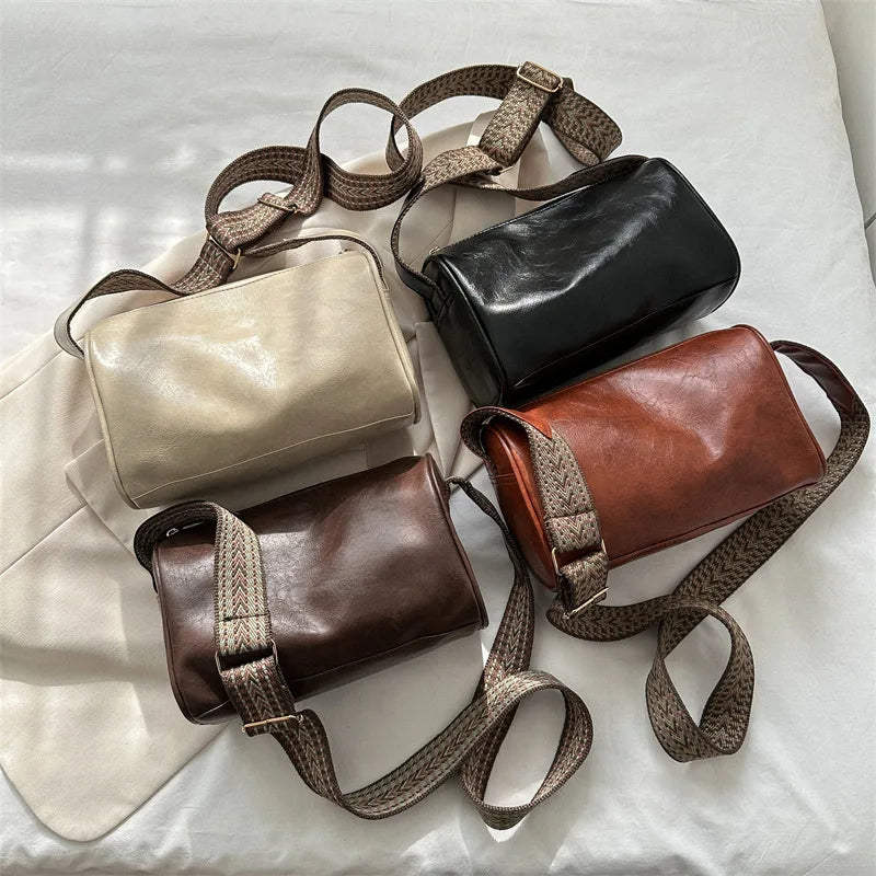 Trine™ | Geantă Crossbody Vintage din Piele cu Curea Reglabilă Țesută