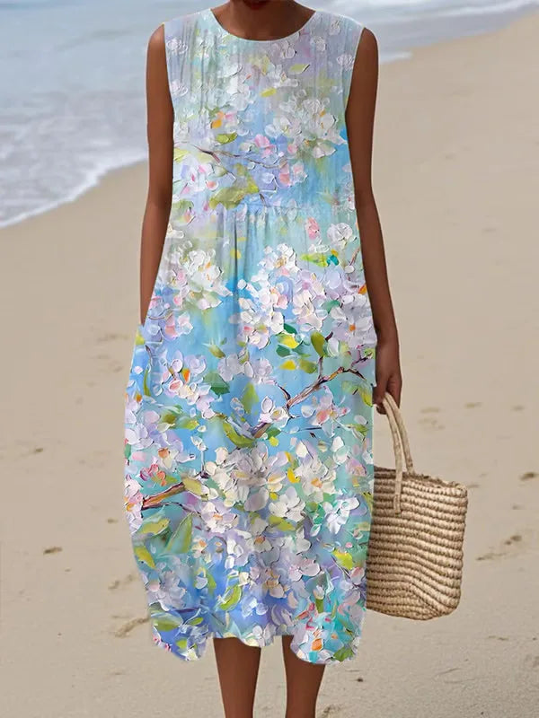 Adelina | Rochie Lungă de Vară cu Patchwork Floral