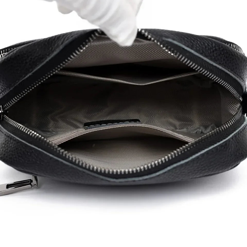 Zara | Geantă de umăr din piele Fins