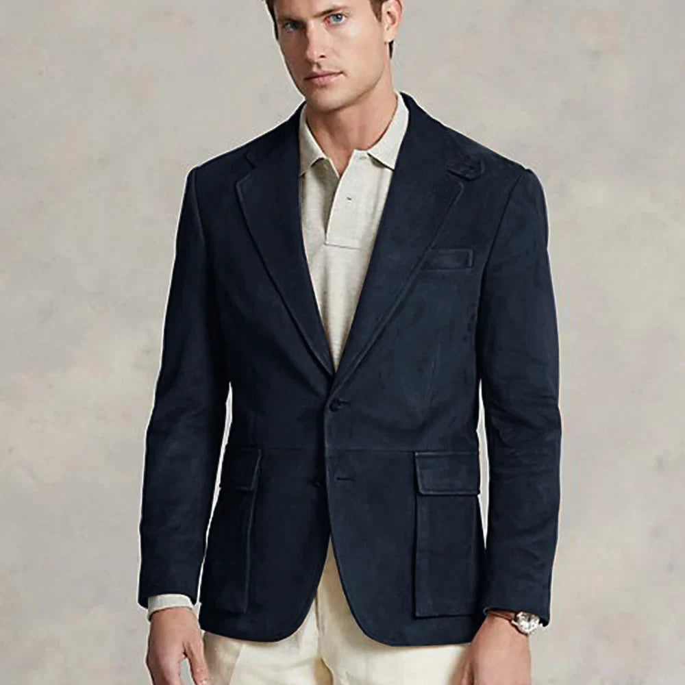 Marc - Blazer din daim casual, confort optim pentru deplasările dvs., design slim trendy, cea mai bine vândută 2023.