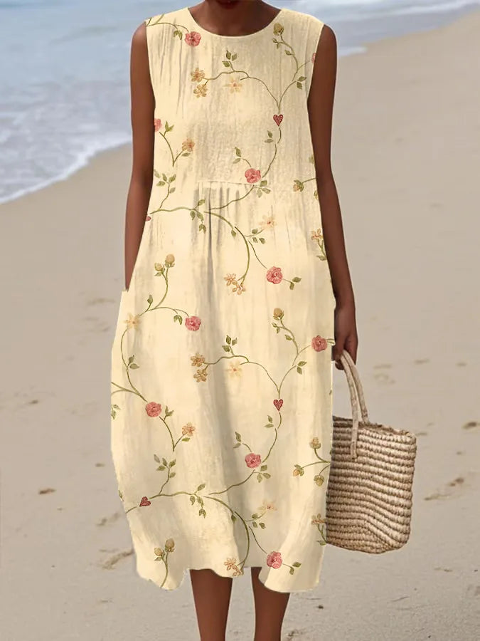 Adelina | Rochie Lungă de Vară cu Patchwork Floral