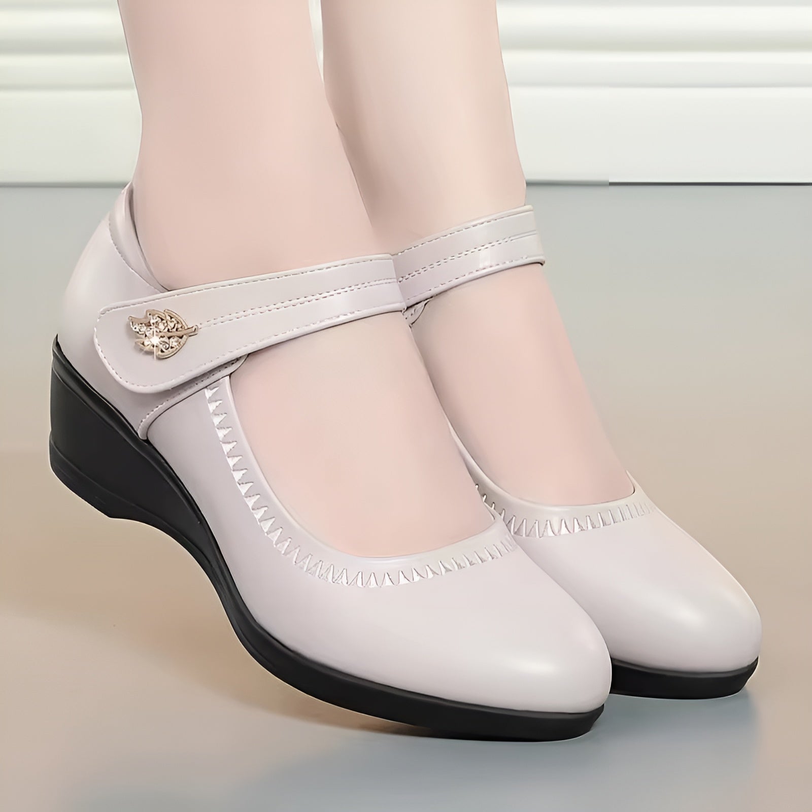 Élina-Rose™ | Pantofi Moi din Piele PU