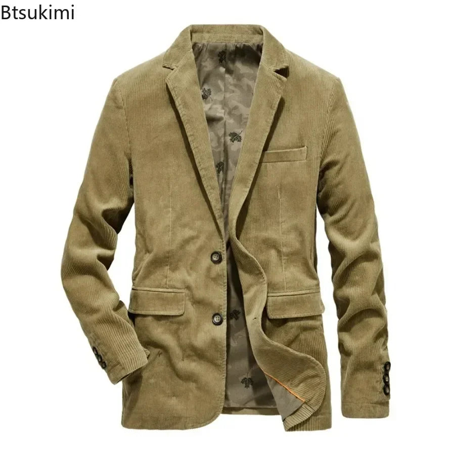 Jean - Eleganță atemporală: Jachetă din catifea pentru bărbați, ideală pentru primăvară și toamnă. Stil casual și ajustat, perfectă pentru afaceri sau ieșiri.