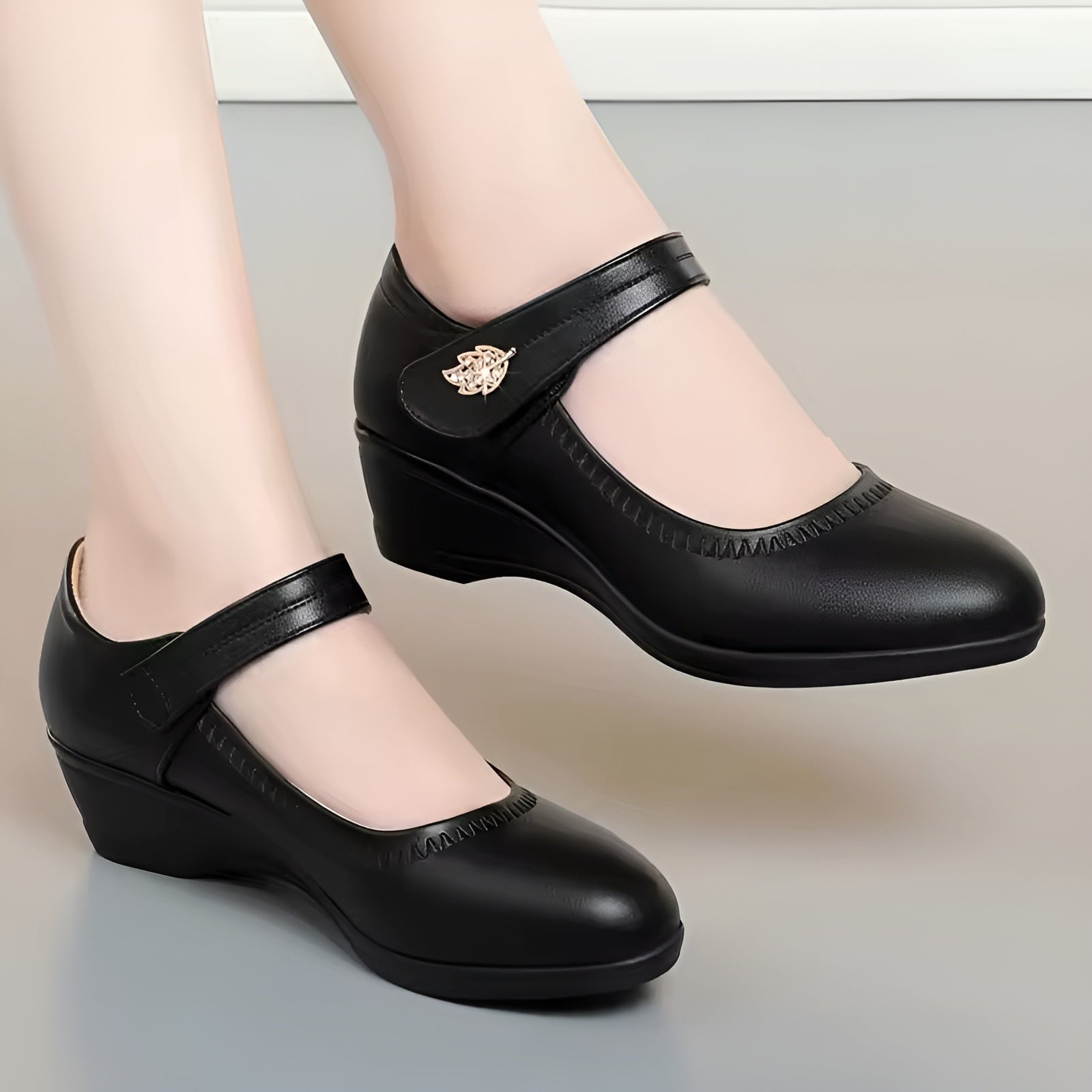 Élina-Rose™ | Pantofi Moi din Piele PU