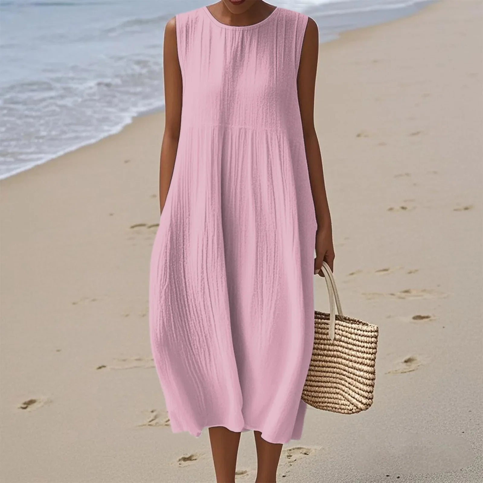 Sienna | Rochie Midi Fără Mâneci pentru un Stil Estival Fără Efort