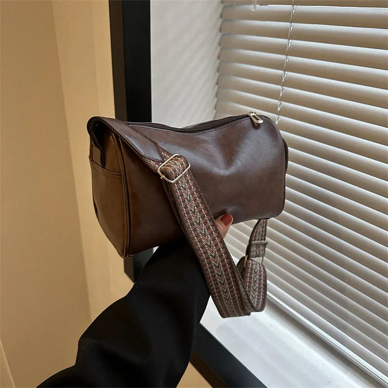 Trine™ | Geantă Crossbody Vintage din Piele cu Curea Reglabilă Țesută