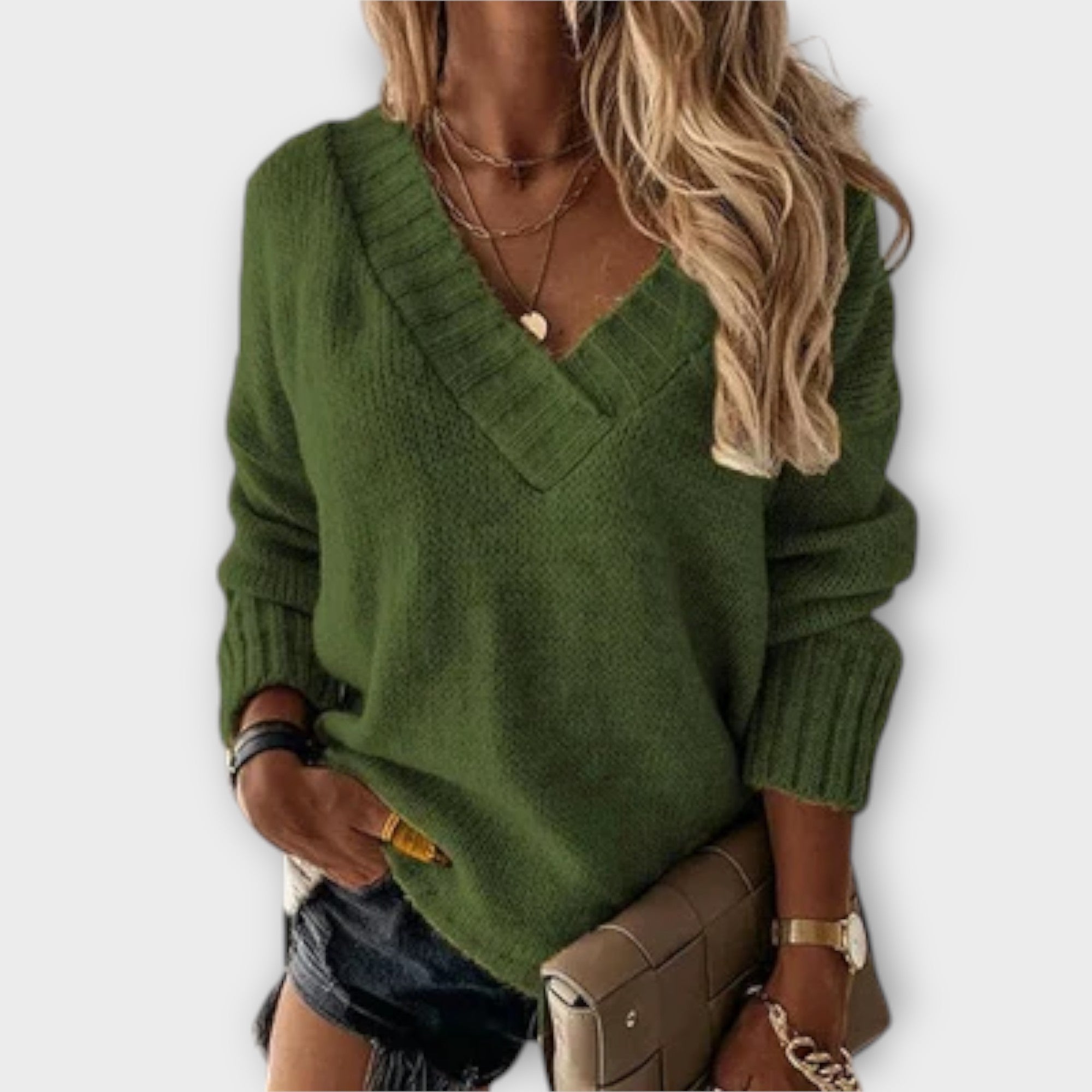 Jane - Pulover V-Neck Confortabil