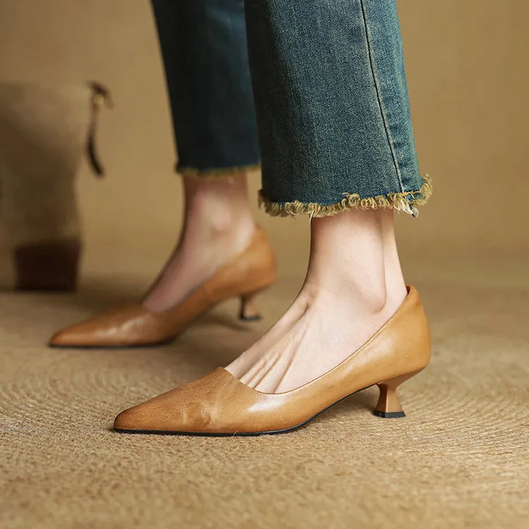 Anok™ Pantofi cu Toc din Piele Naturală