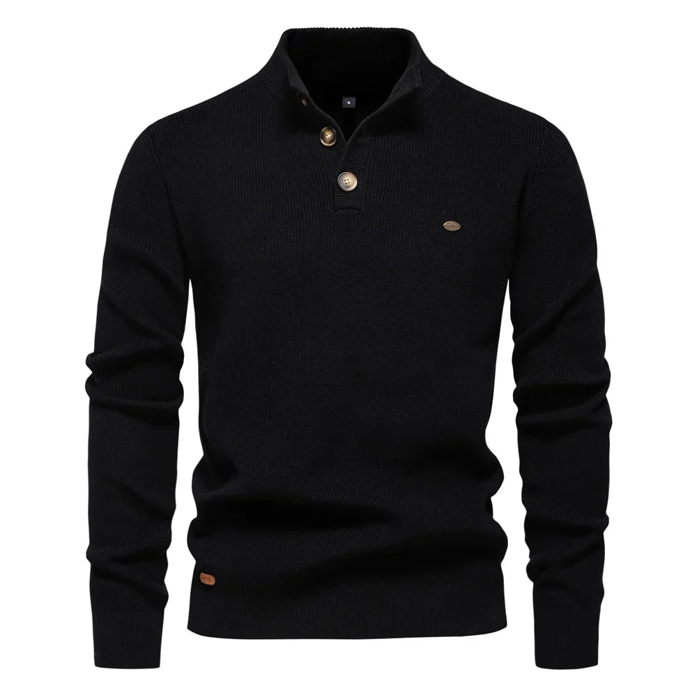 Laluna®  | Pulover bărbătesc cu design cu nasturi