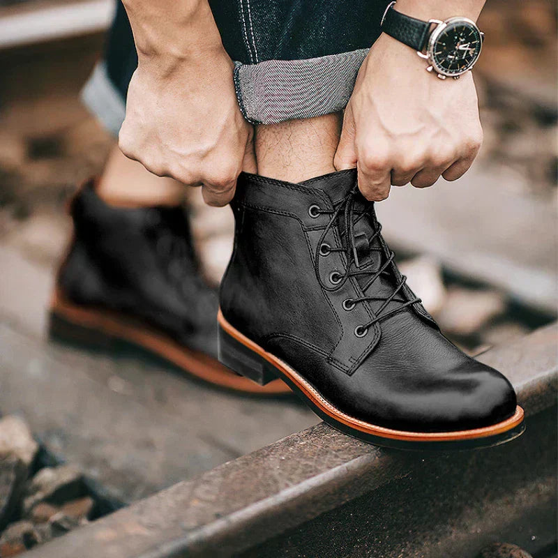 Fanum | Botine pentru Bărbați cu Vârf Rotund Retro