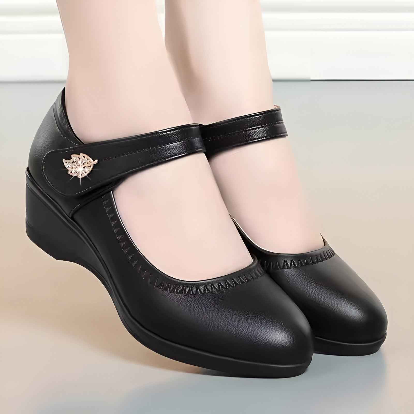 Élina-Rose™ | Pantofi Moi din Piele PU