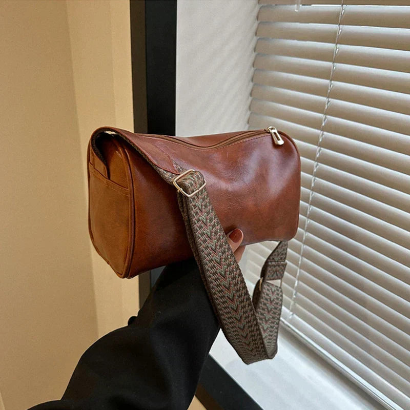 Trine™ | Geantă Crossbody din Piele Vintage cu Curea Reglabilă Împletită