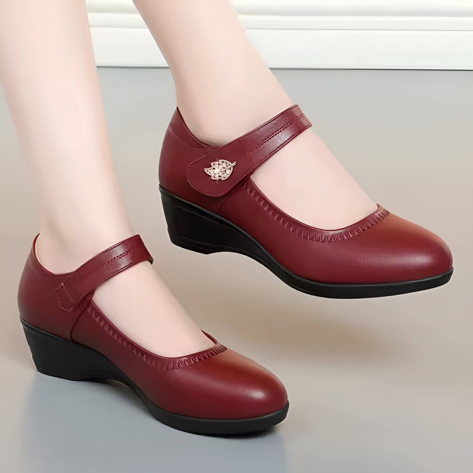 Élina-Rose™ | Pantofi Moi din Piele PU